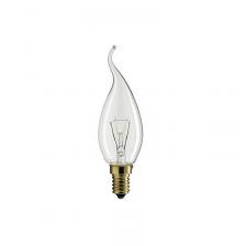 DECOR С35 FLAME CL 60W E14 (230V) FOTON_LIGHTING - лампа свеча на ветру прозрачная, цена за 1 шт.