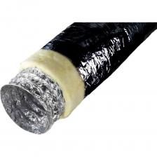 Воздуховод Diaflex ISODFA - серия гибких, теплоизолированных воздуховодов из алюминиевой фольги. Внутренний воздуховод DFA теплоизолирован слоем утеплителя 25 мм, плотностью 12-14 кг/м2 и снабжен защитной оболочкой из многослойной металлизированной ленты, армированной лавсановой нитью. Предназначен для: транспортировке воздуха в системах механической вентиляции и системах кондиционирования; в периферийных секциях больших центральных систем, с давлением не выше 2400 Па; систем отопления, с учетом диапазона рабочих температур, предотвращения конденсации и сведения к минимуму потерь тепла или холода. Воздуховод изготавливается согласно стандарту DIN 24.145 Конструкция: воздуховод ISODFA изготавливается из внутреннего воздуховода DFA изготовленного из алюминиевой фольги и внешней оболочки из многослойной металлизированной ленты, между оболочками находится слой утеплителя толщиной 25 мм. В качестве каркаса используется высокоуглеродистая стальная проволока. Минимальный радиус изгиба 0,54 х диаметр х слой утеплителя. Рабочая температура от - 30 до +100С. Цвет: черный (Bk). Внимание, изображение товара может отличаться от реального! Верные параметры указаны в технических характеристиках товара.