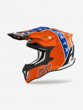 Мотошлем кроссовый взрослый Airoh STRYCKER HAZZARD Glossy, Оранжевый