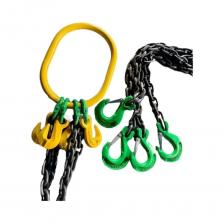 Четырехветвевой цепной строп ТРАСТ 4сц 11,5 тн, 4500 мм, с увеличенным звеном для автокрана, укоротители, крюки самозапирающиеся, 8 класс 4687203985097