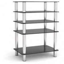 Стойки под аппаратуру Металлдизайн (Metaldesign) MD 108-5 дымчатое стекло-опоры хром