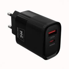Сетевое зарядное устройство More Choice 1USB+1Type-C 3.0A PD 35W+QC3.0 NC82 Black