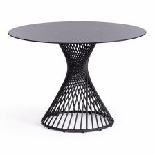 Стол круглый BERTOIA GT21, 1100x750x1100 мм, металл/стекло, цвет чёрный