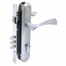 Замок врезной БУЛАТ ЗВ4-3.03.07 НОМОС, с ручками, 5 перфорированных ключей, титан