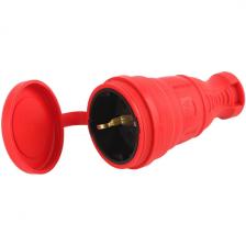 Розетка с заземлением (красный) ЭРА R8-RED-IP44