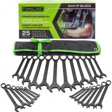Набор комбинированных ключей из 25 предметов на полотне от бренда ForsLine — это идеальный инструмент для работы с различными резьбовыми соединениями. Эти ключи сочетают в себе рожковую и накидную части одного размера, что делает их универсальными и удобными для использования в самых разных ситуациях.Основные характеристики:Тип: Комбинированные гаечные ключи, которые объединяют рожковую и накидную части.Материал: Изготовлены из углеродистой стали, что обеспечивает долговечность и надежность.Размеры: Все размеры проштампованы с обеих сторон каждого ключа для быстрого и легкого поиска нужного инструмента.Универсальность: Накидная часть отлично подходит для работы с тугими крепежными соединениями, а рожковая — для доступа к труднодоступным местам.Удобное хранение: В комплект входит специальное полотно-чехол с кармашками для каждого ключа, что упрощает хранение и транспортировку.Компактность: Набор легко помещается в автомобиле, что делает его идеальным для использования в дороге или на выезде.Сбалансированный состав: В набор включены только самые необходимые и востребованные размеры, что делает его практичным выбором для любого мастера.Набор комбинированных ключей от ForsLine — это надежный и удобный инструмент, который поможет вам справиться с любыми задачами, связанными с резьбовыми соединениями