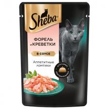 корм для кошек SHEBA форель и креветки 75г