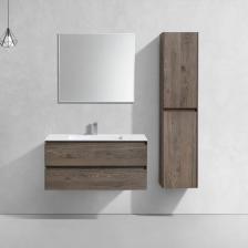 Тумба с раковиной из искусственного камня Vincea Luka 100 R.Oak, White
