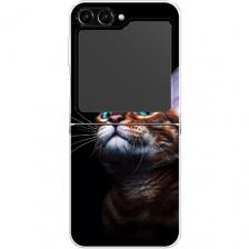 Чехол на Samsung Galaxy Z Flip 5 / Самсунг Галакси Зет Флип 5 с принтом Мечтательный кот