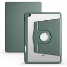 Чехол для iPad 7 / 8 / 9 10.2" с подставкой 360 и держателем для стилуса темно-зеленый