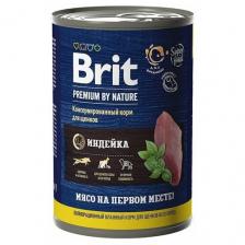 Brit Premium by Nature Корм консервированный с индейкой для щенков всех пород, 410гр, 6 штук