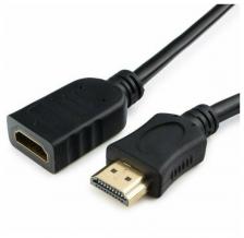 Видеокабель Удлинитель кабеля HDMI Cablexpert CC-HDMI4X-0.5M, 0.5м, v2.0, 19M/19F, черный, позол.разъемы, экран, пакет