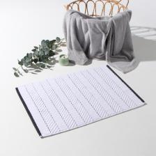 Коврик махровый «Этель» Lines, 50x70 см, хлопок 100%, белая