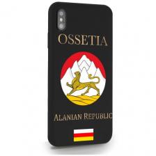 Черный силиконовый чехол MustHaveCase для iPhone XS Max Герб Северной Осетии для Айфон 10С Макс Противоударный