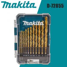 Makita D-72855 HSS TIN Сверло Eco Set 13-компонентная спиральная дрель Влагостойкие сверла по дереву высокой твердости Аксессуары для электроинструментов