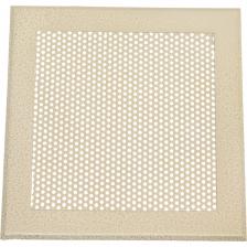 Решетка вентиляционная 200х200 накладная на магнитах, кружок, антик белый, Шамрай - предназначена для украшения приточно-вытяжной вентиляции с возможностью быстрого доступа. Обеспечивает беспрепятственный воздухообмен между помещениями и вентиляционными каналами, фильтрует из поступающего воздуха от крупных частиц пыли и мусора, защищает вентиляцию от попадания посторонних предметов и декоративно дополняет интерьер вашего дома. Рамка изготовлена из металла толщиной 1,0 мм, окрашена порошковой краской античного белого цвета, перфорация: кружок Площадь перфорации: 150x150 мм. Решетка фиксируется на вентиляционном отверстии с помощью магнитов, что позволяет скрыть крепёжные детали и сохранить гармонию в интерьере. Конструкция решетки обеспечивает мгновенный демонтаж и монтаж для чистки или ремонта, сохранение отделки стен при монтаже/демонтаже. Решетка применяется: в жилых помещениях, такие как кухни, санузлы; офисные и коммерческие пространства; медицинские учреждения; общественные здания. Уникальный идентификатор товара, производителя:VRK00211