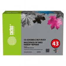 Тонеры и чернила для Canon, Samsung, Xerox, Kyocera, Brother, Epson Cactus Чернила голубой/пурпурный/желтый/черный 6x для Canon Pixma G640/540 [CS-GI43BK/C/M/Y/R/GY]