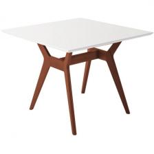 Стол R-Home Нарвик 960*960 Белый Темный орех (квадратная столешница, 4 ножки)