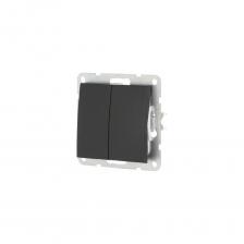 Двухклавишный переключатель 2-клавишный переключатель LK Studio с двух мест, схема 6+6, 16 A, 250 B, черный бархат 861308-1