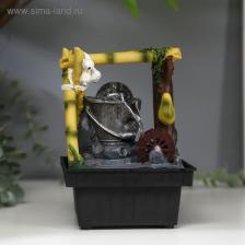 Фонтан настольный «Водяная мельница из бамбука», от сети, 18x12x12 см