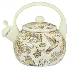 KELLI Чайник со свистком KL-4476 2.5 л, 2.5 л, бежевый