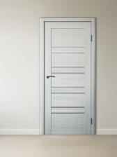 Комплект двери для санузла 282, со стеклом мателюкс, 700x2000x36 мм, экошпон, цвет ясень пепельный