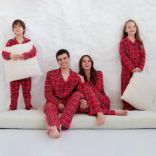 Пижама новогодняя женская (рубашка, брюки) KAFTAN «Клетка», размер 44-46