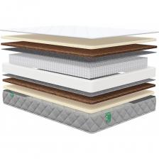 Матрас Sleeptek MAX Latex Cocos Double S1000 80x190 см MSMLCDS1000-80-190 - натуральная пружинная модель, базирующаяся на ценных природных наполнителях. Благодаря присутствую латекса матрас отличается повышенным комфортом и адаптивностью. При этом модель имеет выраженную ортопедическую поддержку, поэтому спать на таком матрасе - сплошное удовольствие. Две равнозначные спальные поверхности с умеренной мягкостью. Натуральный латекс обеспечивает супер-комфортный сон и помогает быстрее расслабиться. Мягкая пена нежно обволакивает тело, обеспечивая высокую степень удобства. Кокосовую койру получают из волокон кокосового ореха, поэтому этот материал не только отлично пропускает воздух, но и отличается яркими ортопедическими характеристиками. Койра обеспечивает спине естественную и правильную поддержку на протяжении всей ночи. S1000 - самый концентрированный независимый пружинный блок. Он содержит сразу 1000 спиралей на спальное место. Такая структура позволяет механизму очень точно подстраиваться под анатомию человека, гарантируя правильную точечную поддержку. Чехол MAX получил трикотажный слой на спальных поверхностях, украшенный высокой мягкой стежкой по синтепону. Бурлет чехла изготовлен из практичного мебельного велюра высокой прочности. По бокам модели вшиты удобные боковые ручки, которые облегчают перемещение матраса. Изделие доставляется в скрученном виде.