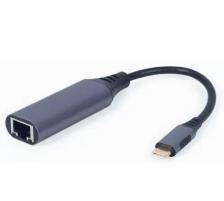 Видеокабель Сетевой адаптер Cablexpert A-USB3C-LAN-01, USB-C (вилка) в Гигабитную сеть Ethernet (RJ-45 розетка)