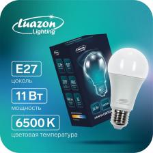 Лампа светодиодная Luazon Lighting, A60, 11 Вт, E27, 990 Лм, 6500К, свечение холодное белое