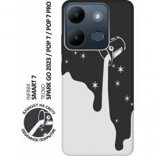 Матовый чехол Magic Paint W для Infinix Smart 7 / Tecno Spark Go 2023 / Pop 7 / Pop 7 Pro / Инфиникс Смарт 7 / Текно Спарк Го 2023 черный