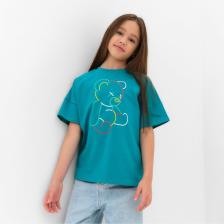 Футболка детская MINAKU: Gummy bear, цвет аквамарин, рост 116 см