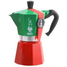 Гейзерная кофеварка Bialetti Moka Express Italia collection 0005323/NP, 270 мл0.27 л, зеленый/красный