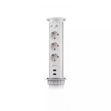 Блок розеток 105J (3 секции и 2 USB) Mebax 00-00000823