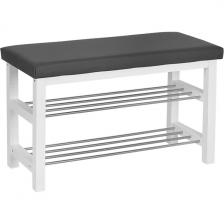 Банкетка BeautyStyle 4 белый/экокожа серый Mebelik 000590