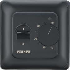 Grand Meyer MST-10 - простой и надежный электронный терморегулятор черного матового цвета для управления теплым полом в случаях, когда не требуется программирование. Имеет отдельный выключатель питания и светодиодную индикацию работы теплого пола. Комплектуется датчиком температуры, который устанавливается в полу между витками нагревательного кабеля. Длина провода датчика 3м. Регулятор предназначен для скрытого (утопленного) монтажа в гнезде монтажной коробки. Рабочее напряжение 220-240 В~ 50/60 Гц. Коммутируемый ток16А. Выносной датчик пола: NTC датчик. Материал корпуса: Самозатухающий ПВХ. Цвет пластика: Черный матовый. Класс защиты: IP20. Размеры в сборе: 80х80х50мм. Размеры внешние: 80х80х23мм. Сертифицирован: CE, EAC.