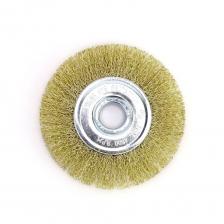 Щетки дисковые разного диаметра (125, 150, 175 мм) с посадкой 22,2 мм на УШМ (Болгарка) для легкой и средней тяжести зачистных работ по изделиям из металла. Выполняют щадящую зачистку благодаря мягкой гофрированной (волнистой) стальной проволоки. Проволока покрыта напылением из латуни. Наименование краткое: Щетка (корщетка кордщетка) дисковая 125 Модель: (код 13-061) на УШМ (болгарка) Назначение: Зачистка / Очистка Обрабатываемый материал: Дерево / Металл / Камень / Бетон Электроинструменты / станки: для УШМ (болгарка) / на 125 мм и более Диаметр D, Д (мм): 125 Размер A, E (мм): 12 Размер T, S (мм): 28 Посадочный диаметр B, G, F (мм): 22,23 Материал ворса щетки: Сталь черная латунированная Диаметр ворса (мм): 0,30 Тип (форма) ворса: Гофрированный (волнистый) Максимальная скорость (об/мин): 4500 Рекомендуемая* рабочая скорость (об/мин): 2500 Производитель: EuroBrush