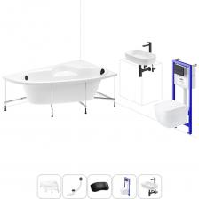 Комплексное предложение для обустройства ванной комнаты по специальной цене. Каждый элемент набора продуман и отвечает лучшим сантехническим решениям для ежедневного комфорта, максимальной гигиены и гарантирует надежный и безопасный монтаж. ВАННА ИЗ ЛИТЬЕВОГО АКРИЛА ОТ LAVINIA BOHO Акриловая ванна Bell Pro производится в размерах от 140*95 до 170*110 см с лево- и правосторонним разворотом, отлично подходит как для небольших помещений, так и для просторных ванных комнат. Угловое расположение чаши позволяет эффективно использовать доступное пространство: одновременно иметь увеличенную длину купели для комфортного купания и оптимальный объем для принятия душа. Отлитый подголовник и сиденье создают дополнительный комфорт для полной релаксации. Широкие площадки на бортиках — идеальное место для размещения косметики и предметов гигиены. Усиленный армированный корпус отлично сохраняет форму и не деформируется при нагрузках и наполнении чаши горячей водой. ПРОЧНЫЙ КАРКАС ИЗ СТАЛИ Ванна монтируется на усиленный стальной каркас и стабилизируется креплениями к стене. Конструкция надежно фиксирует чашу и равномерно распределяет динамическую нагрузку до 500 кг. Регулировка опор по высоте нивелирует перепады уровня пола на различных поверхностях. СИФОН С ПОВЫШЕННОЙ ФУНКЦИОНАЛЬНОСТЬЮ Автоматический слив-перелив Useful Extras от Wellsee с донным клапаном click-clack и съемной накладкой на перелив изготовлен из полипропилена повышенной прочности. Накладка на перелив и крышка донного клапана выполнены из латуни. Функция верхней очистки позволяет с легкостью устранять возможные засоры, а плоский гидрозатвор служит барьером для неприятных канализационных газов и занимает минимум места под ванной. ПОДГОЛОВНИК НА САМОКЛЕЯЩЕЙСЯ ЛЕНТЕ Подголовник на ванну от Wellsee из вспененного полиуретана с гелевой структурой гипоаллергенен и безопасен для здоровья человека. Благодаря волнообразной форме и высокой эластичности подушка мгновенно адаптируется к изгибам тела, равномерно распределяет нагрузку в шейно-воротниковой зоне. Поверхность изделия не впитывает влагу и запахи, что гарантирует высокий уровень гигиены и износостойкость при продолжительном контакте с водой. ПОДВЕСНОЙ УНИТАЗ LAVINIA BOHO СО 100% ОТКРЫТЫМ КРАЕМ Безободковая чаша One из санфарфора со скрытым креплением обладает повышенной прочностью и износостойкостью, не скапливает грязь и сокращает рост бактерий. Стенки качественно омываются с первого смыва без брызг, что обеспечивает 100% гигиеничность и простоту в уходе за изделием. При мощном каскадном смыве выделения сразу попадают в воду и блокируются жидкостью, минимизируя распространение неприятных запахов. Сиденье с крышкой из дюропласта со встроенными в петли демпферами опускаются мягко и бесшумно. Установить или снять конструкцию можно всего за несколько секунд одним нажатием. Изделие выдерживает нагрузку до 400 кг и имеет более 100.000 циклов открывания/закрывания. УНИВЕРСАЛЬНАЯ ИНСТАЛЛЯЦИЯ С БЕСШОВНЫМ БАЧКОМ Инсталляционная система Lavinia Boho Relfix с универсальным креплением позволяет производить не только стандартный «прямой» монтаж рамы к стене, но и осуществлять «поворотный» монтаж, вплоть до установки в угол помещения. Цельнолитой бачок системы изготовлен из долговечного полимерного материала HDPE и изолирован от конденсационной влаги. Все соединительные элементы бачка для подключения инсталляции к трубопроводу изготовлены из латуни. ДИСПЕНСЕР ДЛЯ ДЕЗОДОРАЦИИ Дозатор для дезинфицирующих средств поддерживает гигиену унитаза и аромат свежести в туалетной комнате. При каждом смыве с водой поступает одинаковое количество дезинфицирующего средства, которое равномерно распределяется по чаше унитаза. УЛЬТРАТОНКАЯ КЛАВИША СМЫВА Клавиша изготовлена из высококачественного пластика с антибактериальным покрытием SanitiZed и легко очищается от загрязнений. Механизм активации смыва рассчитан на 200.000 циклов (или 15 лет бесперебойной работы). ЗВУКОИЗОЛЯЦИОННАЯ ПАНЕЛЬ Шумоизоляционная пластина Lavinia Boho RelFix снижает шум воды, сливаемой из бачка инсталляционной системы. Дополнительно панель служит амортизирующей прослойкой между кер