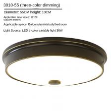 Светильник в американском стиле для гостиной, спальни, коридора, золотистый Теплый простой круглый потолок