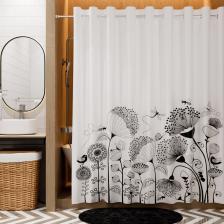 Шторка для ванной Wasserkraft Dill белая с черным 200х200 см