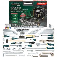 Набор инструментов от бренда Rockforce LIGHT, состоящий из 140 предметов в пластиковом кейсе, представляет собой идеальное решение для автолюбителей и профессионалов. Этот многофункциональный комплект обеспечивает широкий спектр возможностей для ремонта и обслуживания автомобилей и другой техники. В набор входят бокорезы, накидные трещоточные ключи, глубокие головки для литых дисков и другие необходимые инструменты для выполнения задач от мелкого ремонта до серьёзных автомобильных работ. Автомобильный набор Rockforce включает головки различных размеров на три посадочных квадрата — 1/4", 3/8" и 1/2". Типы головок: 6-гранные, 12-гранные, Е-профиль. Также в комплекте — головки и биты популярных размеров и множество аксессуаров для удобства работы. Кейс с металлическими защёлками по краям обеспечивает надёжную фиксацию и удобное хранение инструмента. Компактный и удобный при транспортировке, он легко помещается в багажник автомобиля. Каждый инструмент изготовлен из высококачественной хромованадиевой стали (CrV), а также включает элементы из сверхпрочной стали S2, что гарантирует прочность и долговечность при интенсивном использовании. Преимущества набора: Широкий ассортимент из 140 предметов для различных задач Инструменты из прочных и долговечных материалов (CrV, S2) Универсальные размеры и типы головок для разных крепежей Надёжный и компактный кейс с металлическими защёлками Подходит как для любителей, так и для профессионалов