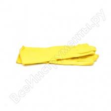 Перчатки Paterra хозяйственные резиновые SUPER ПРОЧНЫЕ, 1 пара, размер L, цвет желтый