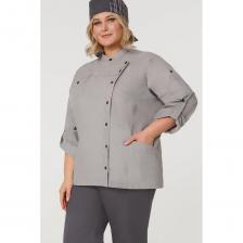 Женский поварской китель Поварской женский китель СОЮЗСПЕЦОДЕЖДА ристретто шеф лайт, светло-серый, р.50-52 2000000240244