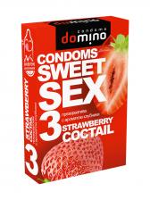 Презервативы с ароматом клубники Luxe Domino Sweet sex Strawberry cocktail, 3 шт