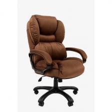 Кресло компьютерное с тканевой обивкой с регулировкой высоты Chairman Home 434 ткань Т-14 коричневое (черный пластик) CHAIRMAN