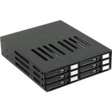 Procase {Корзина L2-106SATA3 6 SATA3/SAS, черный, с замком, hotswap mobie rack module for 2,5" slim HDD(1x5,25) 2xFAN 40x15mm} [L2-106-SATA3-BK]