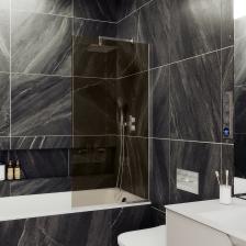 Стеклянная шторка для ванны - это выбор тех, кто заботится о своем здоровье и комфорте. Она защищает от вредных бактерий и грибков, которые могут находиться в воде. Это идеальное решение для тех, кто ценит стиль и функциональность.Шторка выполнена из высококачественного закаленного стекла, которое не только отличается прочностью, долговечностью и устойчивостью к внешним воздействиям, но и обеспечивает надежную защиту от брызг воды.Шторка легко устанавливается и удобна в использовании благодаря алюминиевому профилю.Стеклянная шторка обладает привлекательным внешним видом и может стать ярким акцентом в интерьере. Она позволяет создать эффект легкости, ощущение чистоты и порядка в ванной комнате, а также подчеркивает стиль и изысканность ванной комнаты.Монтаж осуществляется с помощью алюминиевого профиля, что обеспечивает надежность крепления и безопасность использования стеклянной перегородки для ванной. Также, шторка оснащена специальным уплотнителем, который предотвращает попадание воды на пол ванной комнаты.