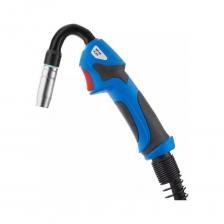 Сварочная полуавтоматическая горелка MIG MP 25 FLEX – горелка с гибким гусаком, угол изгиба гусака до 270?.  Горелка используется с аппаратами полуавтоматической сварки MIG, где подключение горелки осуществляется через центральный евроразъем.  В углекислоте (CO?) горелка рассчитана на максимальный сварочный ток в 180 Ампер, в смеси газов – 150 Ампер. Продолжительность включения 60%.