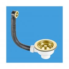 Перелив McAlpine с круглым сливом ф40-113 и со съемной решеткой, золото OF2113SG