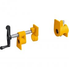 Трубная струбцина предназначена для быстрой и надежной фиксации заготовок и деталей из дерева, металла или пластика. Используется в столярном и слесарном деле, когда есть необходимость скрепить детали между собой для склейки или зафиксировать их к поверхности для сверления или шлифовки. Приспособление закрепляется на стандартной дюймовой трубе, ширина захвата зависит только от расстояния, на котором закреплены упорные площадки на трубе. Корпус изготовлен из ковкого чугуна с порошковым покрытием. Благодаря Т-образной рукоятке и прочному винтовому механизму инструмент позволяет надежно фиксировать различные предметы вручную.